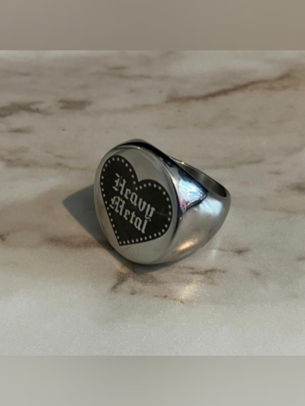 🖤Reserved For Horrorcunt🖤 Vtg Carousel Silver Heavy Metal Heart Graphics - Picture 8 of 17